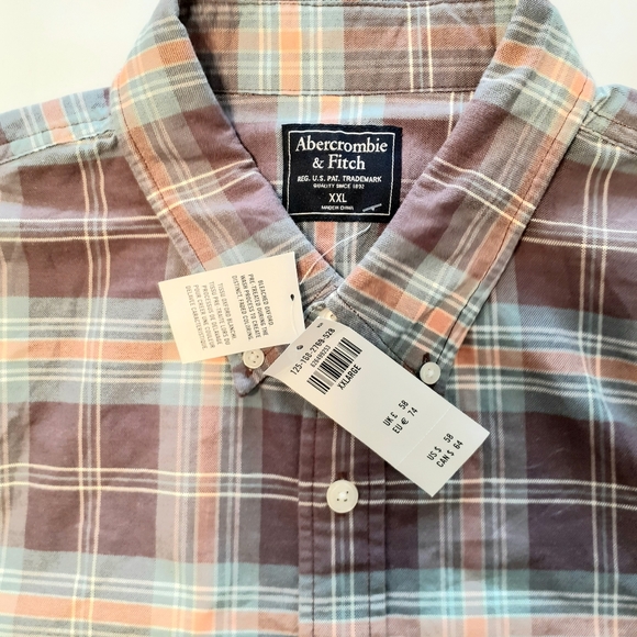 Men's XXL Abercrombie & Fitch long sleeves buttom up Oxford  shirt - Picture 6 of 12